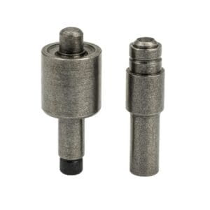 "Steel die setter set for 8mm EL2 beveled grommets – 9.4mm top and 9.4mm bottom inserts displayed on white background"