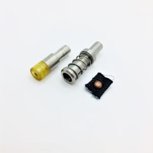 R598 - R588 Decorative Rivet .This tool is used for setting decorative rivets and comes with a machine die top insert of 9.4 mm, and a machine die bottom insert of 9.4 mm. The tool is made of high-quality steel, which ensures durability and longevity.