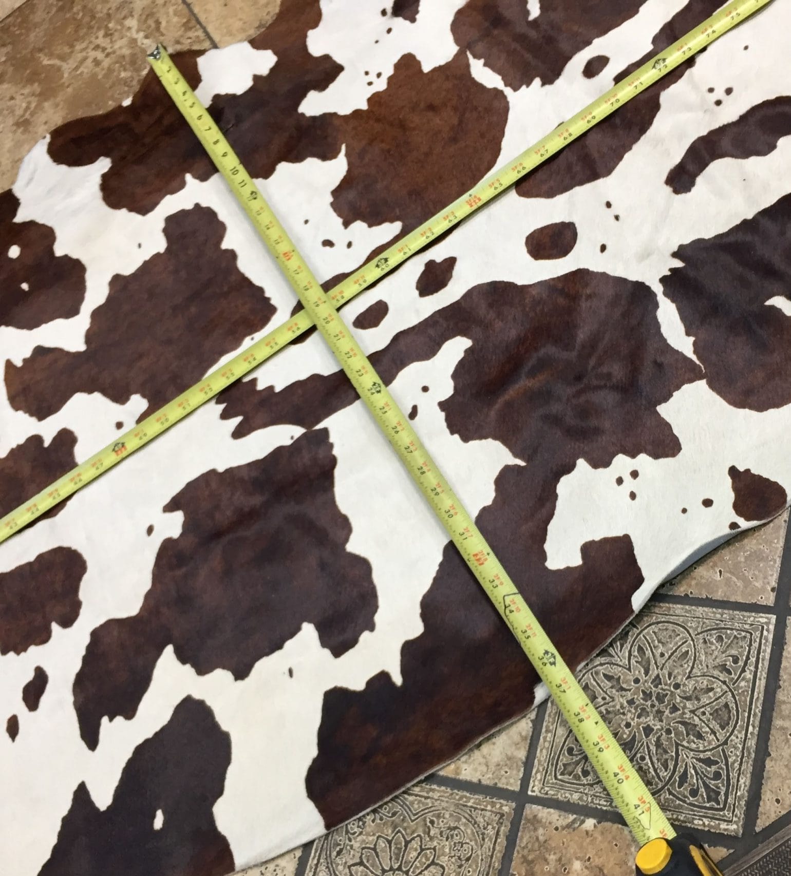 Avetco Inc-Cow Hair On Horse Print Chestnut
