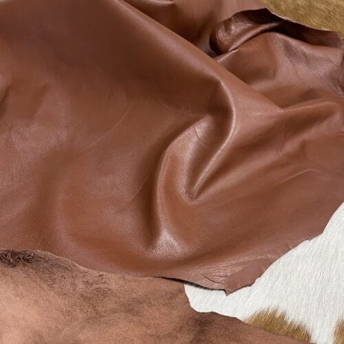 Economy Lamb Nappa Leather- Multiple Hides Rustic Brown