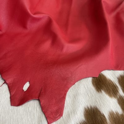 Economy Lambskin Leather 2 oz Strawberry Red