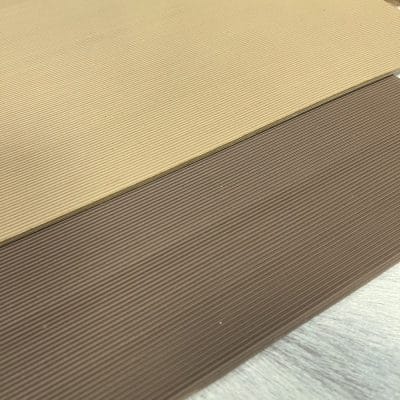 PR402-35mm-Fine-Line-2.JPG | Avetco Leather Hides and Eva Foam This soling material is made of high-quality rubber and features a fine line pattern that offers an excellent grip for your footwear. It is available in two classic colors - Tan and Brown that can complement any shoe design.