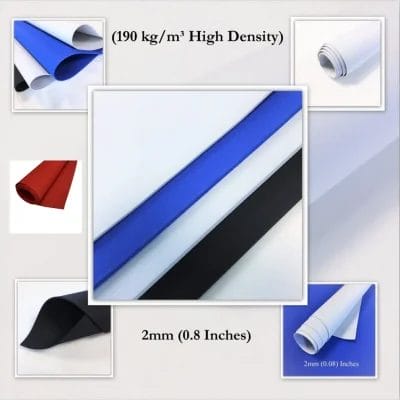 2mm High-Density closed-cell EVA Foam with a hardness of 70-75° Durometer Shore C. Eva Foam is a type of foam made from Ethylene Vinyl Acetate and blended copolymers, which gives it an elastic quality. It is chemically cross-linked, resulting in a uniform cell structure and a semi-rigid product for various applications. Eva Foam is known for its shock-absorbing and buoyancy properties and its resistance to water, UV radiation, and cracking. Because of these properties, Eva Foam is a highly versatile material that can be used in various fields, such as footwear, sports, packing, flooring, sports equipment, and even props and costumes for cosplay. EVA foam presents itself as a highly versatile material worth exploring due to its wonderful ability to be shaped with heat, glued to other materials, and painted. It boasts a smooth texture on both sides and is conveniently available in various thicknesses and densities, opening up endless possibilities for creative expression.