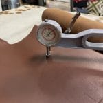 The Europa Bitter Chocolate cow leather has exceptional durability and longevity. The full-grain cowhide leather, sourced exclusively from the side of the cow, is impressively thick at 3/4 oz. (1.2-1.4mm) and has undergone chrome tannage, resulting in a soft to medium temper. These hides typically measure 16-18 sq. ft. and are sourced from Mexico. This Leather is suitable for a variety of products, including handbags, belts, shoes, straps, and accessories.