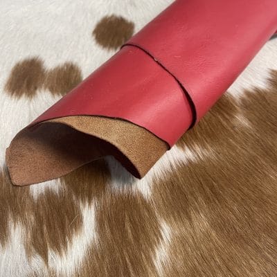Cow Leather 2 oz Red By Sq. Ft.
