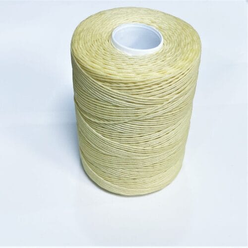 Avetco Brand offers a wax-coated polyester thread that is shiny, soft, and highly resistant to high temperatures, humidity, mildew, and water. This thread is perfect for hand-sewing, crafting, and manufacturing a wide range of products such as footwear, sofas, car seats, sports equipment, furniture, and canvas items. It is a versatile material that is durable and reliable, ensuring long-lasting results. Each spool contains 250 grams of thread that is made from 100% polyester waxed material and has a length of approximately 400m/433 yards. The thickness of the thread is 0.76mm.