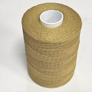 Avetco Brand offers a wax-coated polyester thread that is shiny, soft, and highly resistant to high temperatures, humidity, mildew, and water. This thread is perfect for hand-sewing, crafting, and manufacturing a wide range of products such as footwear, sofas, car seats, sports equipment, furniture, and canvas items. It is a versatile material that is durable and reliable, ensuring long-lasting results. Each spool contains 250 grams of thread that is made from 100% polyester waxed material and has a length of approximately 400m/433 yards. The thickness of the thread is 0.76mm.