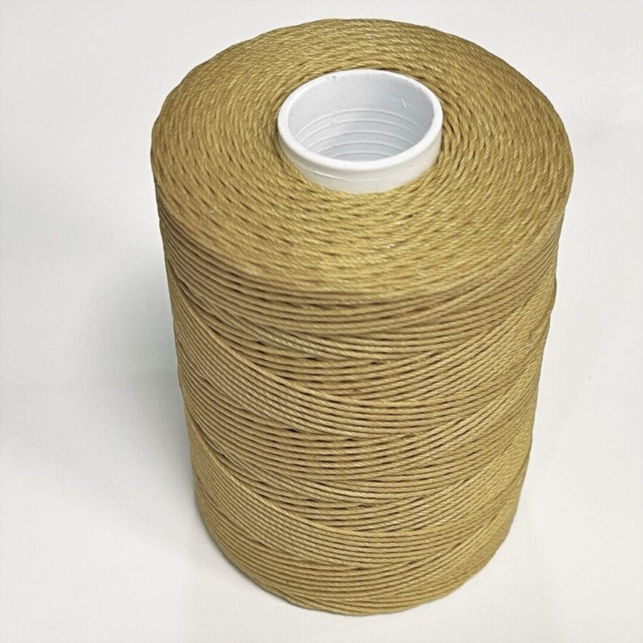 Avetco Brand offers a wax-coated polyester thread that is shiny, soft, and highly resistant to high temperatures, humidity, mildew, and water. This thread is perfect for hand-sewing, crafting, and manufacturing a wide range of products such as footwear, sofas, car seats, sports equipment, furniture, and canvas items. It is a versatile material that is durable and reliable, ensuring long-lasting results. Each spool contains 250 grams of thread that is made from 100% polyester waxed material and has a length of approximately 400m/433 yards. The thickness of the thread is 0.76mm.