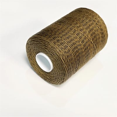 Avetco Brand offers a wax-coated polyester thread that is shiny, soft, and highly resistant to high temperatures, humidity, mildew, and water. This thread is perfect for hand-sewing, crafting, and manufacturing a wide range of products such as footwear, sofas, car seats, sports equipment, furniture, and canvas items. It is a versatile material that is durable and reliable, ensuring long-lasting results. Each spool contains 250 grams of thread that is made from 100% polyester waxed material and has a length of approximately 400m/433 yards. The thickness of the thread is 0.76mm.