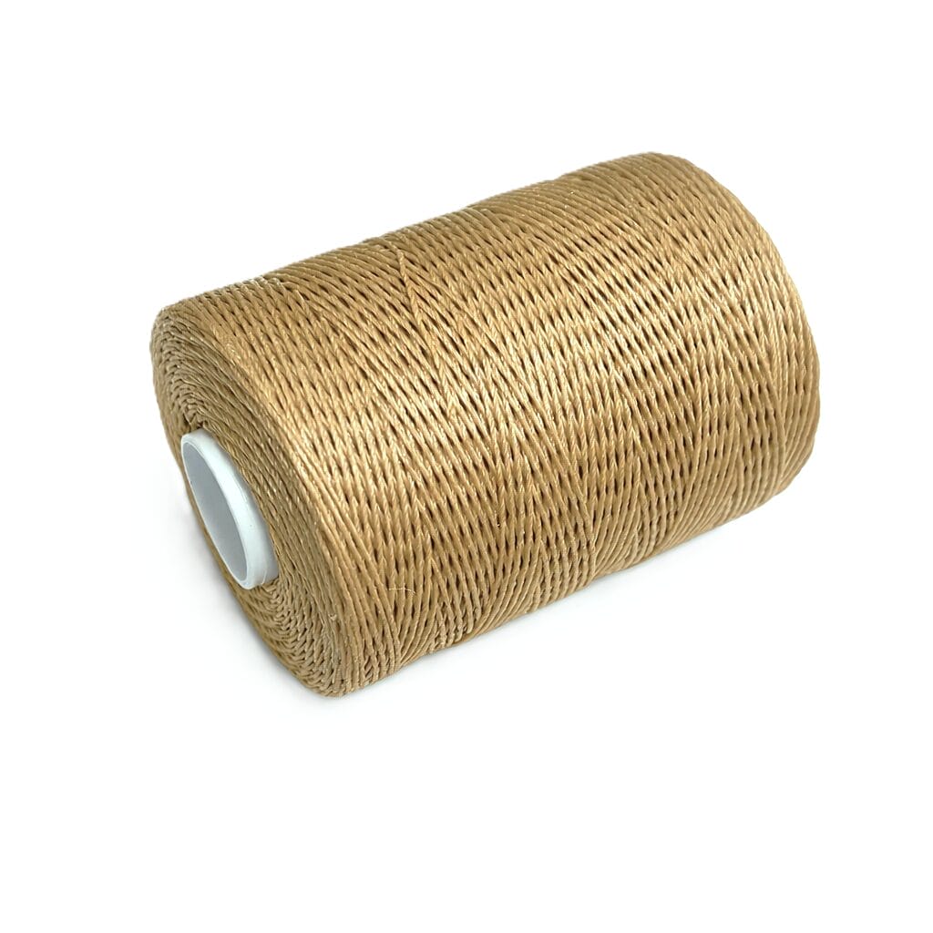 Avetco Brand offers a wax-coated polyester thread that is shiny, soft, and highly resistant to high temperatures, humidity, mildew, and water. This thread is perfect for hand-sewing, crafting, and manufacturing a wide range of products such as footwear, sofas, car seats, sports equipment, furniture, and canvas items. It is a versatile material that is durable and reliable, ensuring long-lasting results. Each spool contains 250 grams of thread that is made from 100% polyester waxed material and has a length of approximately 400m/433 yards. The thickness of the thread is 1mm.