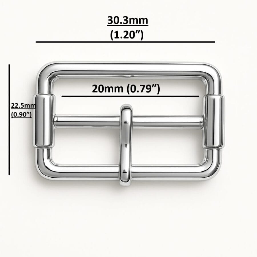 Center Bar Buckles Y2017 – 20mm Zinc Alloy in Nickel Finish