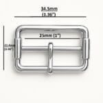 Y2017 nickel center bar buckles, rectangular design for 15mm strap – ideal for leathercraft, handbags, shoes, and belts.