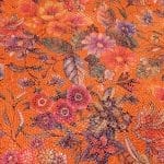 Bright Orange Peel Snake embossed floral cowhide with high-shine finish, suited for bags, footwear, and costumes – Avetco Inc.