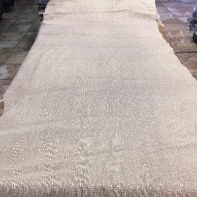 Metallic Nubuck Cow Leather in Beige with Gold Foil