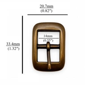 Close-up of Y1018 14mm Center Bar Buckles in Nickel finish, made of zinc alloy, designed for straps. Compact, rectangular design with a center bar, photographed on a neutral background.