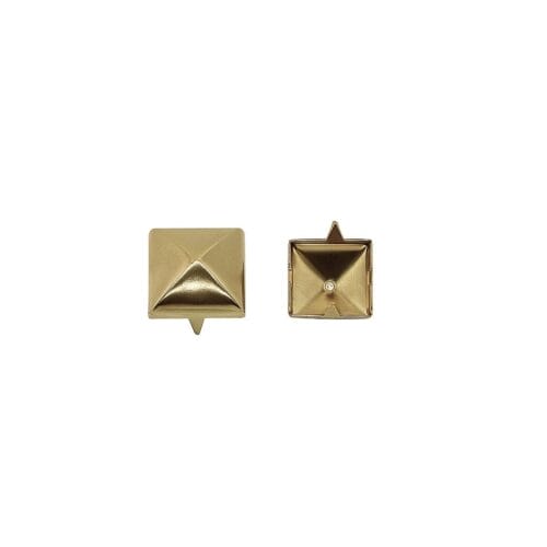 Gold 10mm Pyramid Nailhead A60 , showing decorative studs with 4mm spike for leathercraft and accessories-Avetco