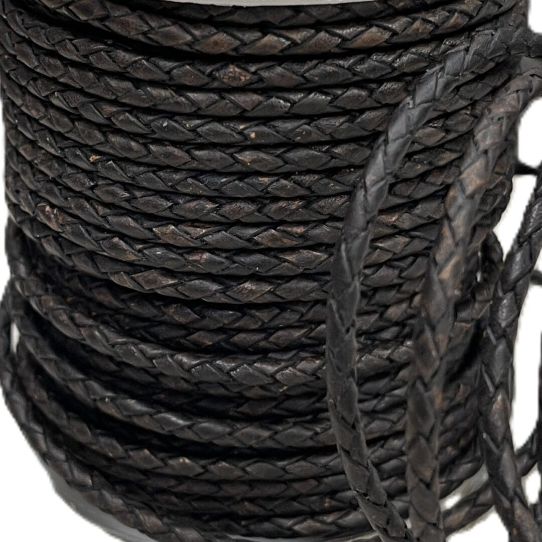 Braided Leather Cords 3mm -4