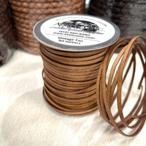 Flat leather cords in black, brown, and tan – ideal for crafts and costumes