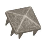 Top view of 13.7mm Pyramid NailHead NH150 in antique nickel finish, showing detailed texture and prongs – Avetco