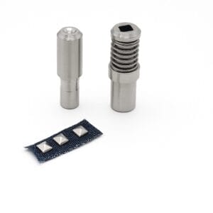 Die setter tool for installing 5.5mm pyramid nail head nh36 on leather, garments, and accessories with precision and secure hold