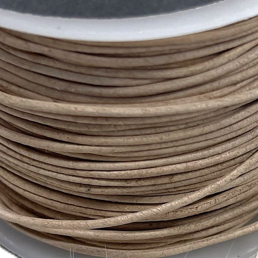 Round Leather Cords 1MM Natural