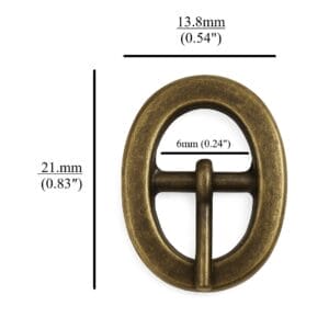 Y1007 6mm Oval Center Bar Buckle – Nickel, Antique Brass, Gold Plating – Avetco
