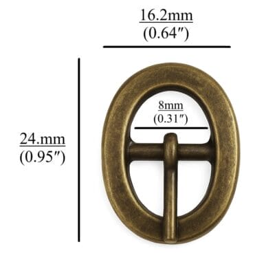 Y1007 8mm Oval Center Bar Buckle – Nickel, Antique Brass, Gold Plating – Avetco