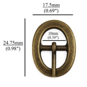 Y1007 10mm Oval Center Bar Buckle – Nickel, Antique Brass, Gold Plating – Avetco