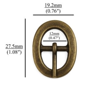 Y1007 12mm Oval Center Bar Buckle – Nickel, Antique Brass, Gold Plating – Avetco