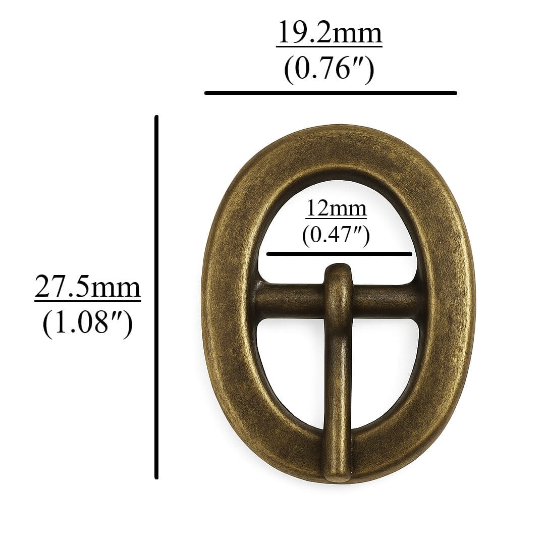 Y1007 Antique Brass Center Bar Buckle-Avetco Inc-12mm