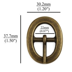 Y1007 22mm Oval Center Bar Buckle – Nickel, Antique Brass, Gold Plating – Avetco