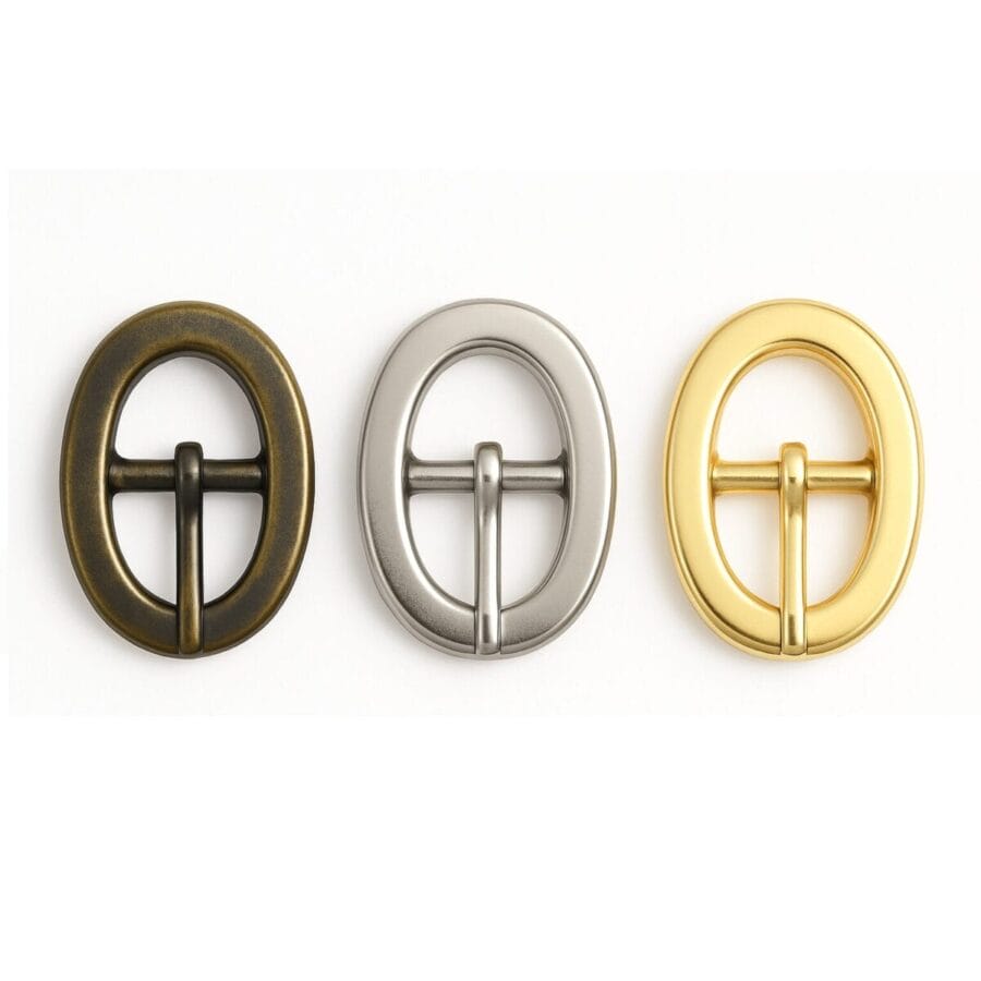 Y1007 Oval Center Bar Buckle – Nickel, Antique Brass, Gold Plating – Avetco