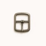 18mm center bar buckle in antique nickel finish