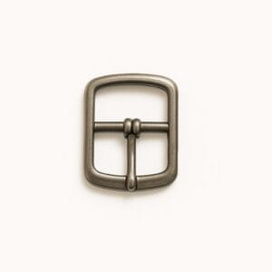 18mm center bar buckle in antique nickel finish