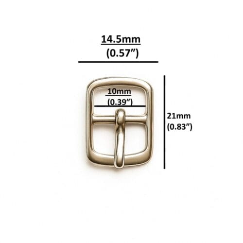 Nickel: 10mm center bar buckle in silver zinc alloy – Avetco