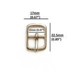 Nickel: 12mm center bar buckle in silver zinc alloy – Avetco
