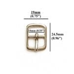 Nickel: 14mm center bar buckle in silver zinc alloy – Avetco