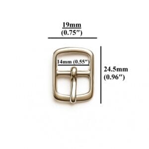 Nickel: 14mm center bar buckle in silver zinc alloy – Avetco