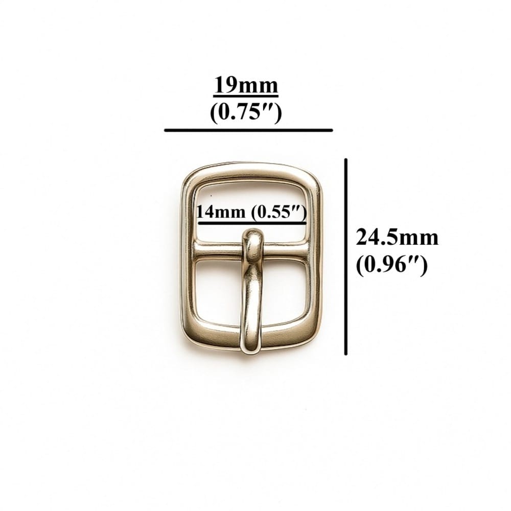 Y860014MM Nickel: 14mm center bar buckle in silver zinc alloy – Avetco
