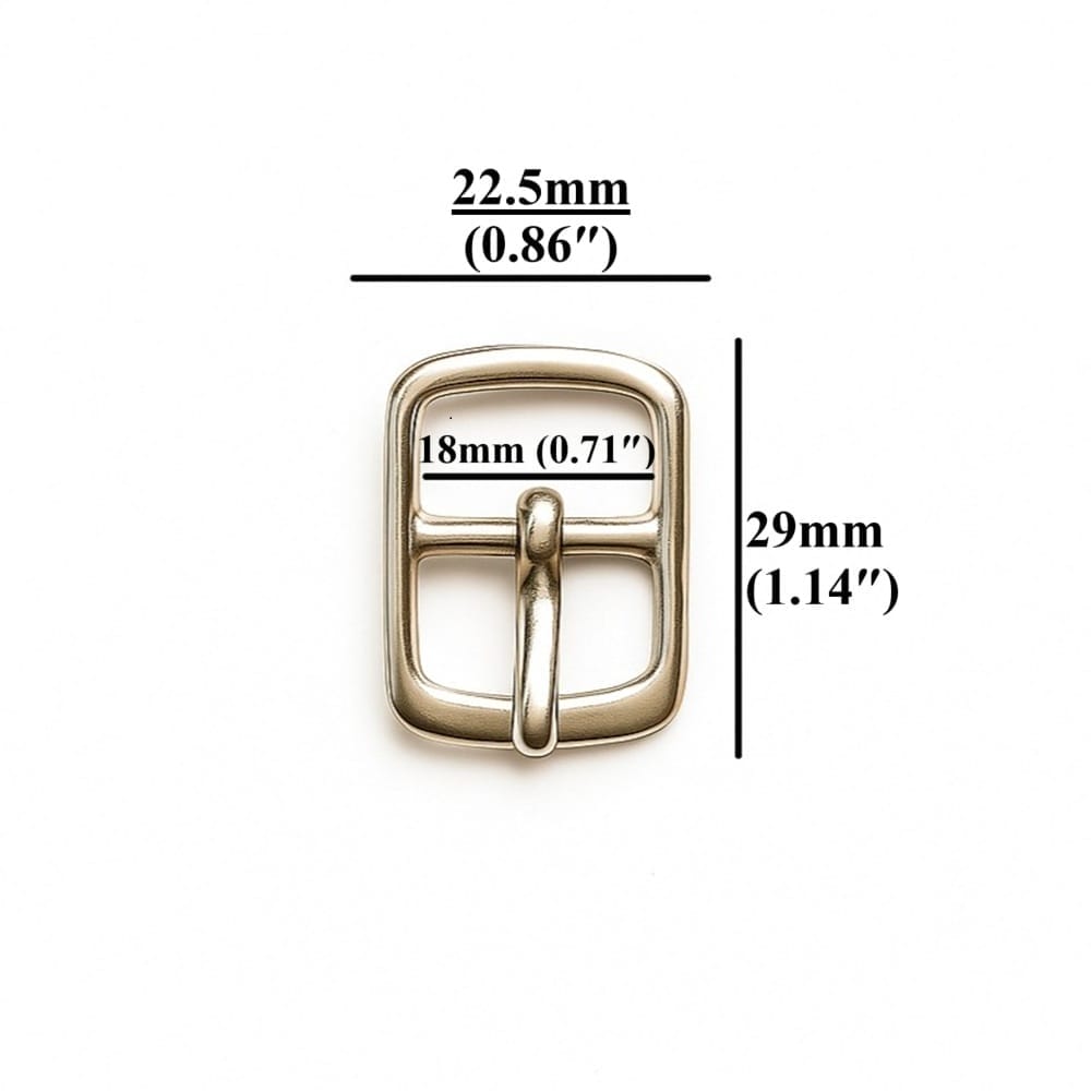 Nickel: 18mm center bar buckle in silver zinc alloy