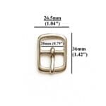 Y860020MM | Avetco Leather Hides and Eva Foam Nickel: 20mm center bar buckle in silver zinc alloy