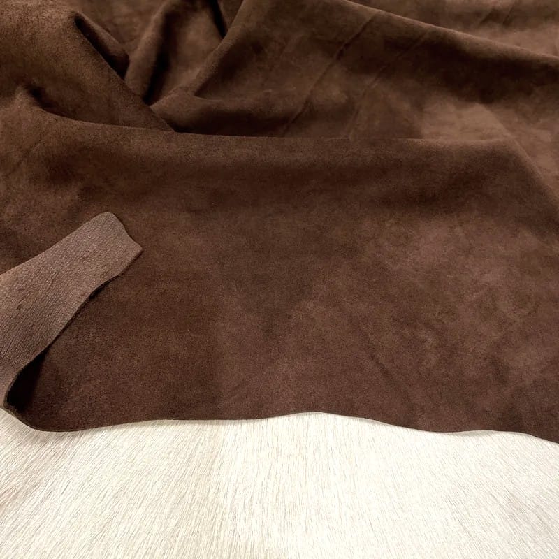 Avetco Brown Pigskin Suede Leather Hide
