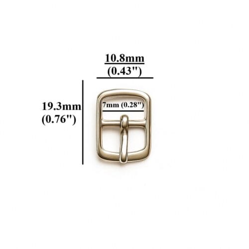 Nickel: 7mm center bar buckle in silver zinc alloy – Avetco