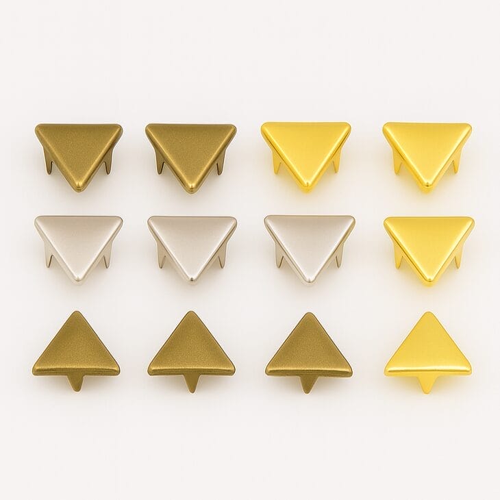 10mm Triangle Nailheads-Antique Brass-Gold-Nickel-Avetco