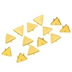 Scattered 10mm triangle nailheads in polished 14K gold finish with visible prongs, shown on a pure white background – Avetco.