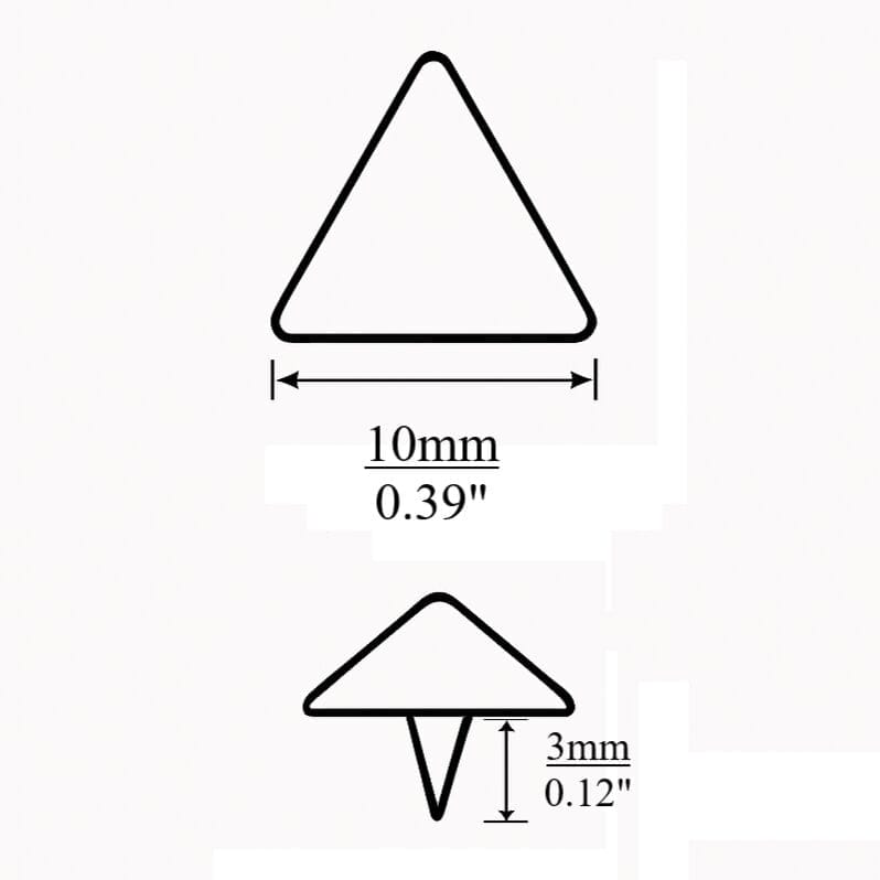 10mm Triangle Nailheads-Measurement Outline-Avetco