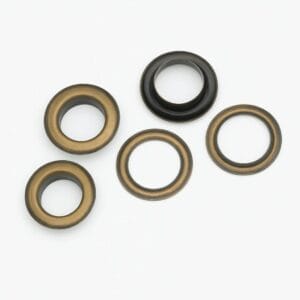 Antique brass 21mm EL2 beveled grommets with matching washers-Avetco