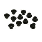 Avetco Inc. 5mm beveled metal eyelets in black finish – Model K3 – no washer – suitable for leathercraft, handbags, and garments.