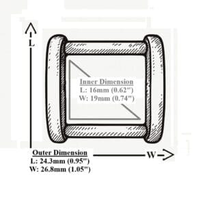 AKA85 19mm Rectangular Ring – Both Finishes