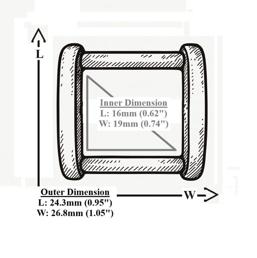 AKA85 19mm Rectangular Ring – Both Finishes